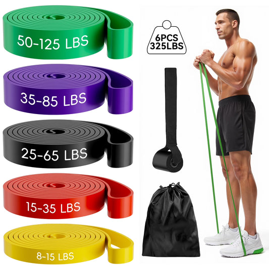Elite Resistance Bands Set – 6PCS Pull Up Assist Bands for Strength & Mobility Training